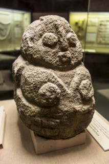 Statue of a Neolithic Mother Goddess dating from around 3150BC at the Pech Merle cave museum