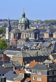 View over the St Aubins Cathedral and the city Namur from the citadel