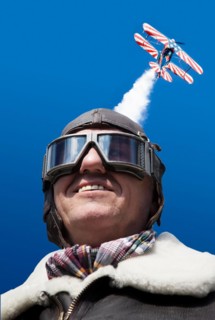 Pilot observes the flight manoeuvre
