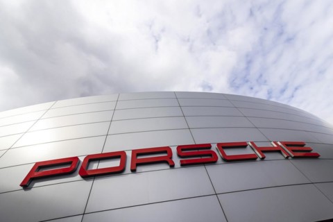 Porsche Square with Porsche Centre and Logo