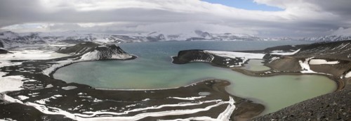 Aerial view over Telefon Bay