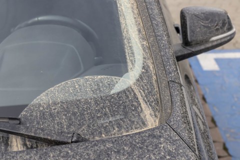 Sahara dust on car