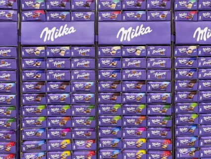 Milka chocolate on a pallet