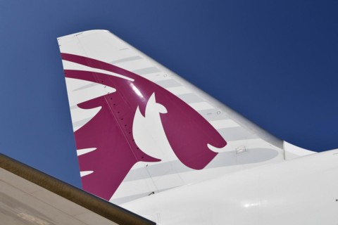 Qatar Airways Boeing B787-9 Dreamliner vertical stabiliser