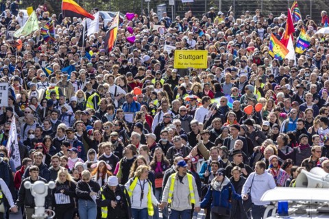 Demonstration by contrarians and other opponents of pandemic restrictions