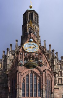 Tower of the Church of Our Lady with clock and the Maennleinlaufen