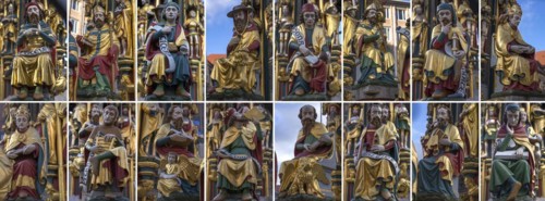 Figures at the Beautiful Fountain: Four Evangelists