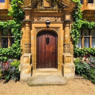 Door with ornate columns