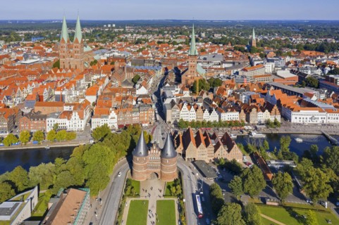 Aerial view over the Holsten Gate