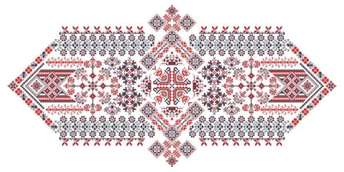 Traditional Romanian embroidery vector design element over white background