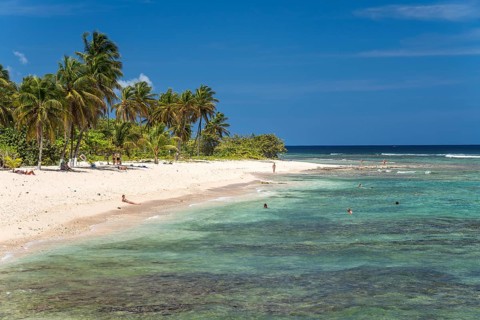 On the beach Plage de la Chapelle, Anse Bertrand, Grande-Terre, Guadeloupe, France, North America