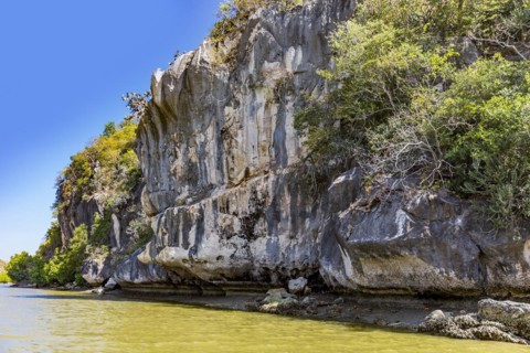 Rock formations, boat trip on the Khao Daeng River, Khao Sam Roi Yot National Park, Prachuap Khiri Khan Province, Thailand, Asia