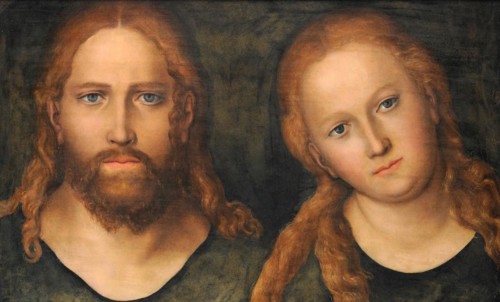 Christ and Mary, painting by Lucas Cranach the Elder, 4 October 1472, 16 October 1553, one of the most important German painters, graphic artists and book printers of the Renaissance, Historical, digi...