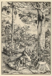 St. Jerome in the Wilderness, painting by Lucas Cranach the Elder, 4 October 1472, 16 October 1553, one of the most important German painters, graphic artists and letterpress printers of the Renaissan...