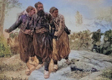 Scene from the Battle of Woerth, 6 August 1870, also known as the Battle of Reichshoffen or as the Battle of Froeschwiller, captured Zouaves, Historical, digitally restored reproduction of an original...