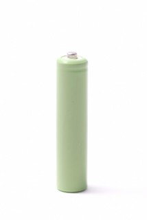 Rechargeable AA battery isolated on white background