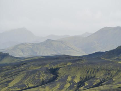Moss-covered volcanic landscape, Laki Crater or Lakagigar, Highlands, South Iceland, Suourland, Iceland, Europe