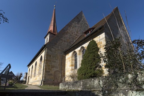 Southeast side of the St. Egidien Church, Beerbach, Middle Franconia, Bavaria, Germany, Europe