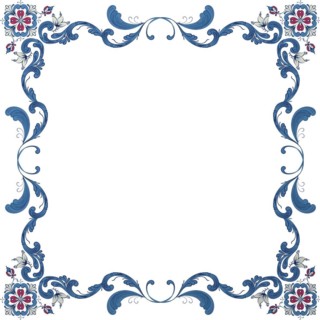 Vector floral frame with traditional Norwegian Rosemaling motif