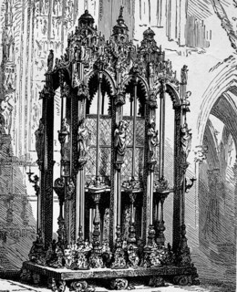 Shrine of St. Sebaldus with his relics in the Sebaldus Church in Nuremberg, Germany, a masterpiece by Peter Vischer the Elder and his sons, Historical, digitally restored reproduction from a 19th cent...