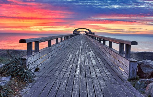 Kellenhusen pier, Baltic Sea, sunrise, Schleswig-Holstein, Germany, Europe