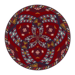 Traditional Kilim round decorative element, vector template