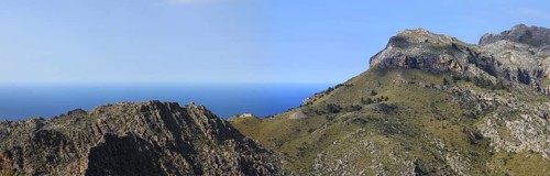 Serra de Tramuntana, View of the Mediterranean Sea, Majorca, Balearic Islands, Spain, Europe