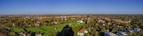 View from the Monument to the Battle of the Nations, Leipzig, Saxony, Germany, Europe