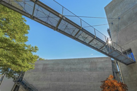 Airlift and concrete facade, Technical University of Munich. TUM, Munich, Bavaria, Germany, Europe