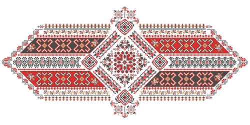 Traditional Romanian embroidery vector design element over white background