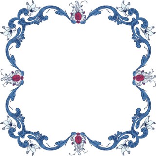 Vector floral frame with traditional Norwegian Rosemaling motif