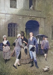 Johann Christoph Friedrich von Schiller was a German poet, philosopher, physician, historian, and playwright, here in Loschwitz, Germany, Historical, digitally restored reproduction of an original fro...