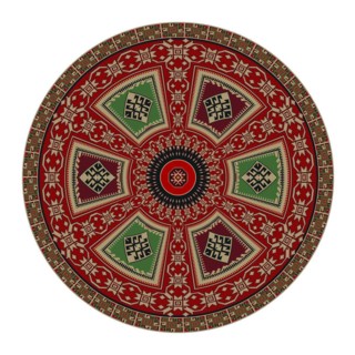 Traditional Kilim round decorative element, vector template