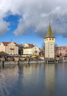 Harbour promenade with Mangturm, harbour, Lindau island, Lake Constance, Bavaria, Germany, Europe