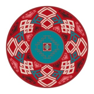Traditional Kilim round decorative element, vector template
