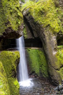 Levada do Moinho, Waterfall in a gorge, Ponta do Sol, Madeira, Portugal, Europe