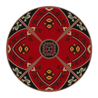 Traditional Kilim round decorative element, vector template