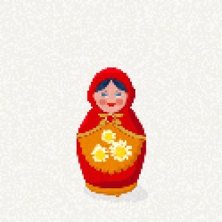 Matryoshka pixel art vector illustration