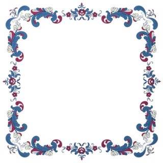 Vector floral frame with traditional Norwegian Rosemaling motif