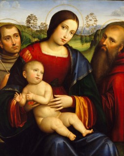 Madonna with Child and Saints Francis and Jerome, painting by Francesco Francia