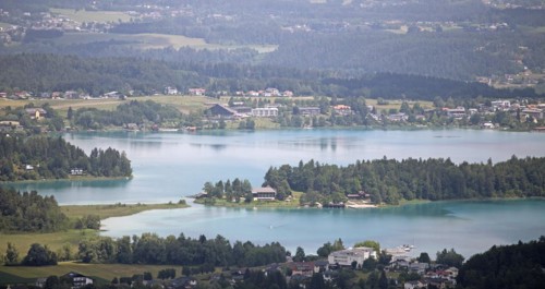 Faaker See, Villach and Finkenstein municipalities, Carinthia, Austria, Europe