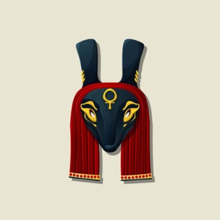Egyptian god Set mask, vector icon