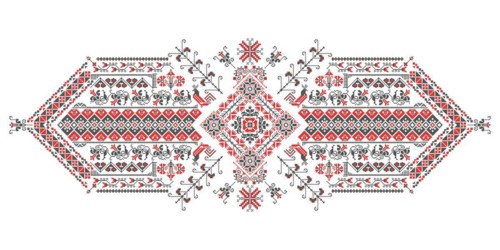 Traditional Romanian embroidery vector design elment over white background