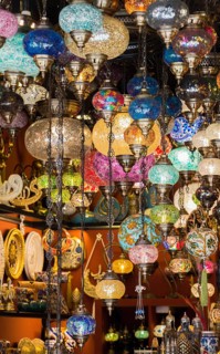 Mosaic Ottoman lamps from Grand Bazaar in Istanbul