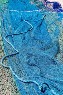 Colourful fishing nets and ropes, Majorca, Balearic Islands, Spain, Europe