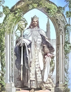 Louis IV, called the Bavarian, from the House of Wittelsbach, was King of the Romans from 1314, King of Italy from 1327 and Holy Roman Emperor from 1328, Historical, digitally restored reproduction of...