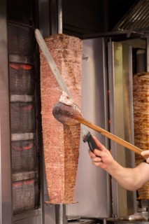 Traditional Turkish Doner Kebab on pole