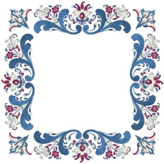 Vector floral frame with traditional Norwegian Rosemaling motif