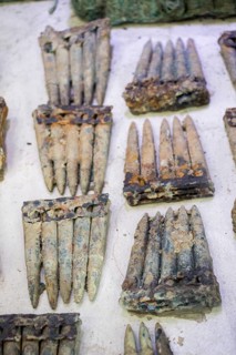 Cartridges of rusty bullet ammunition from the dardanelles war