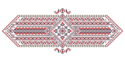 Traditional Romanian embroidery vector design element over white background